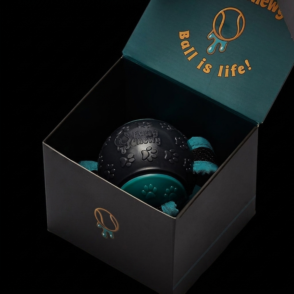 The Chewy Ball – Premium Dog Ball with Straps & Grab Tabs
