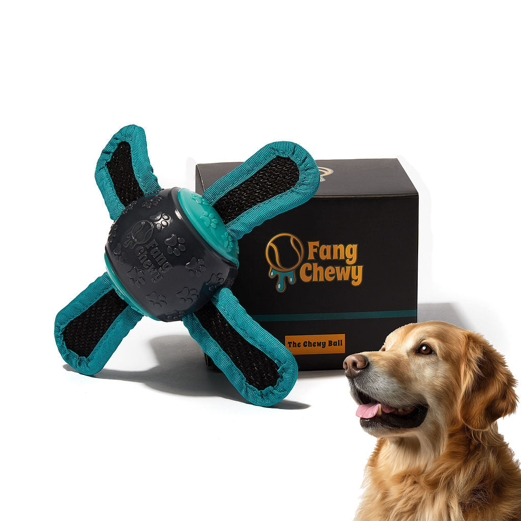 The Chewy Ball – Premium Dog Ball with Straps & Grab Tabs